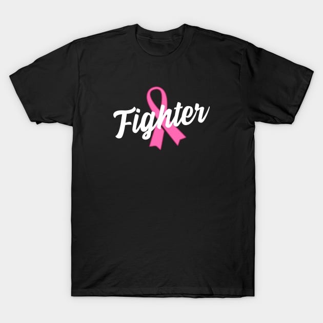 Breast Cancer Fighter Pink Ribbon T-Shirt by jpmariano